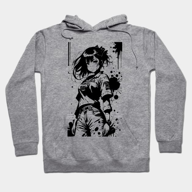 Kawaii Anime Girl Wearing Tshirt 05 Hoodie by SanTees